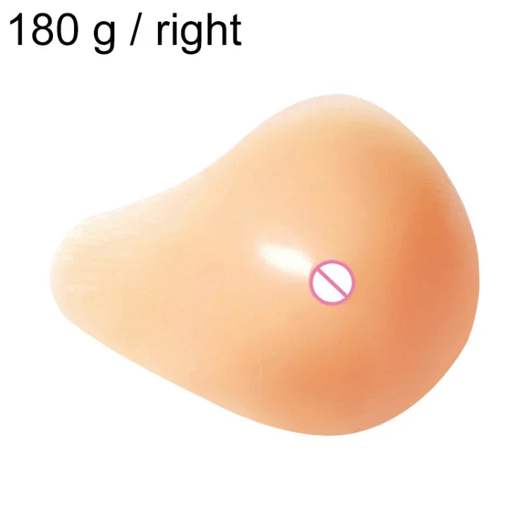 AS1 나선형 수술 후 재활용 가짜 가슴 실리콘 가슴 패드 유두 커버 180g/오른쪽, 180g/오른쪽