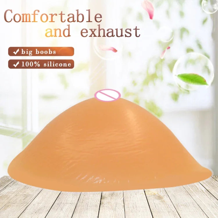 AS5 Spiral Shape Postoperative Rehabilitation Fake Breasts Silicone Breast Pad Nipple Cover 350g/Left, 350g/Left