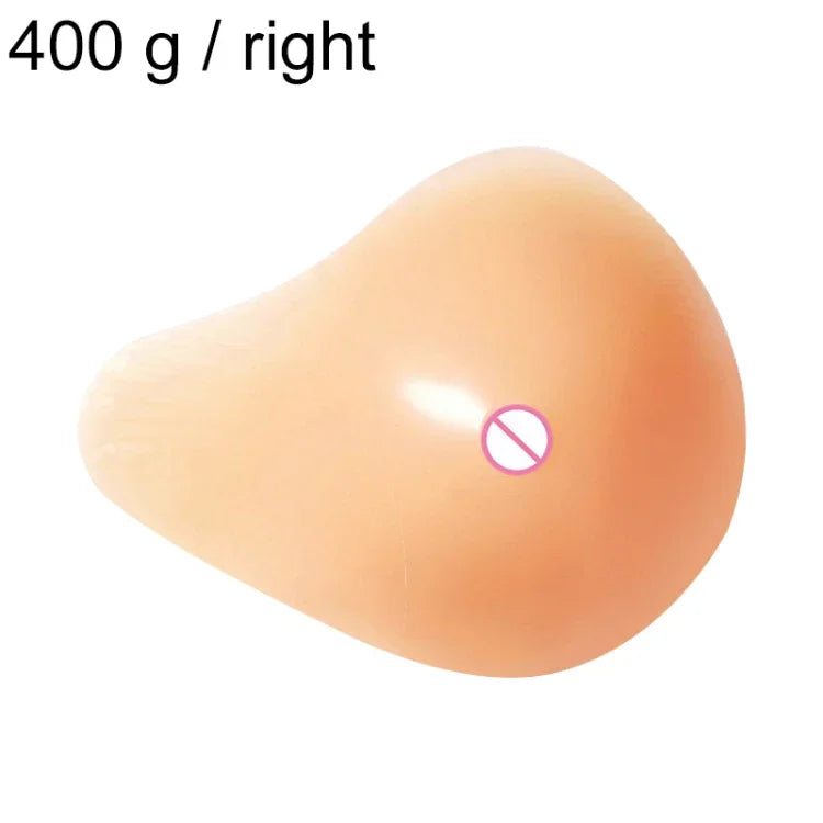 AS6 나선형 수술 후 재활용 가짜 가슴 실리콘 가슴 패드 유두 커버 400g/오른쪽, 400g/오른쪽