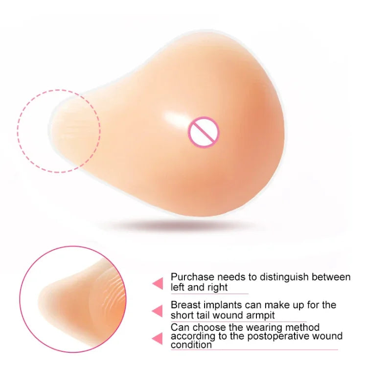 AS7 Spiral Shape Postoperative Rehabilitation Fake Breasts Silicone Breast Pad Nipple Cover 450g/Right, 450g/Right