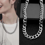 유럽 및 미국 패션 합금 체인 힙합 심플 롱 목걸이, 너비: 12mm, 길이: 80cm
