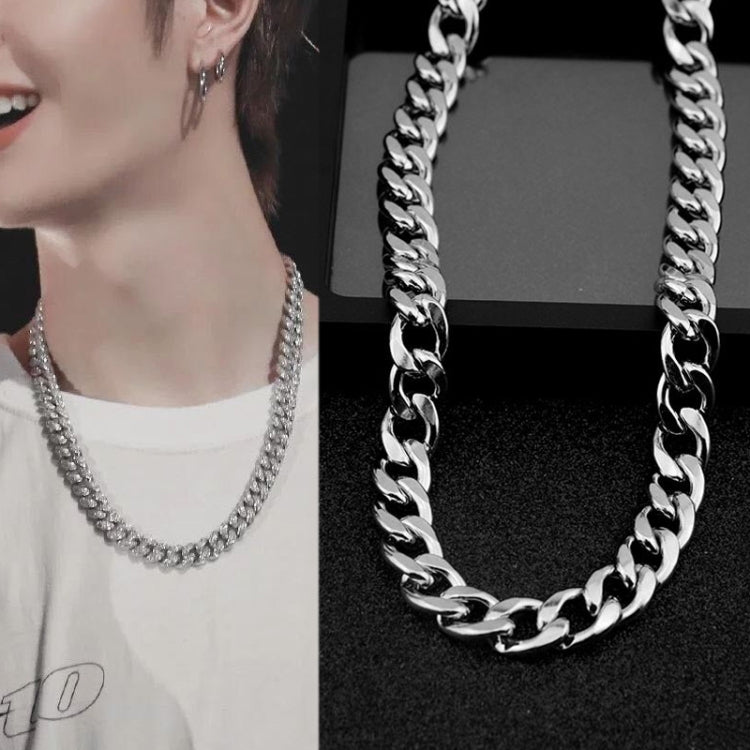 유럽 및 미국 패션 합금 체인 힙합 심플 롱 목걸이, 너비: 12mm, 길이: 80cm