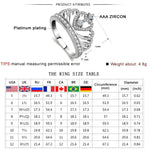 프린세스 퀸 왕관 모양 플래티넘 도금 지르콘 반지, 미국 사이즈: 9, 직경: 18.9mm, 둘레: 59.5mm, 9