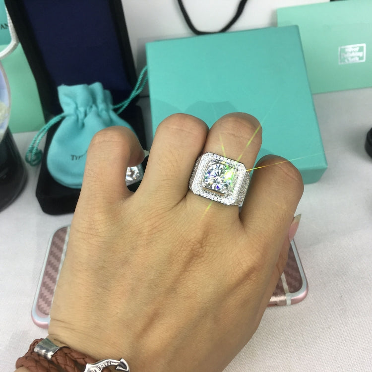 패션 풀 라인스톤 마이크로 인서트 실버 반지, 미국 사이즈: 10, 직경: 19.9mm, 둘레: 62.4mm, 10