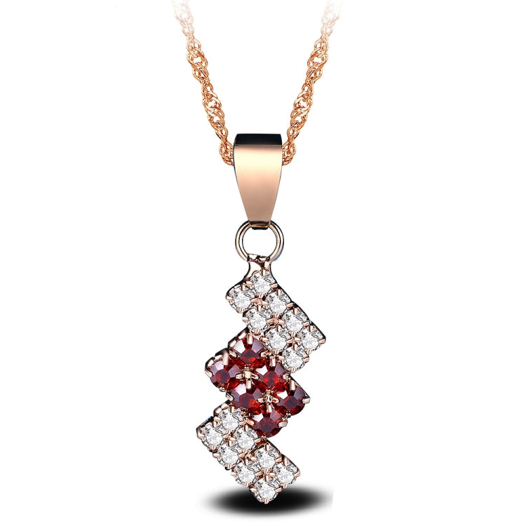 18k 골드 도금 불규칙 기하학 크리스탈 펜던트 목걸이 여성용, 43*13 mm, 레드, 블루