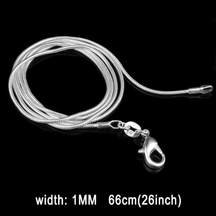1MM 개성 패션 은도금 스네이크 본 체인(은 길이:26인치), 길이:26인치