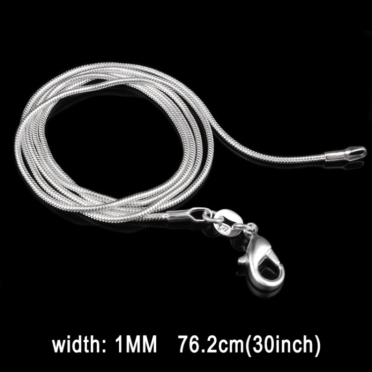 1MM 개성 패션 은도금 스네이크 본 체인(은 길이:30인치), 길이:30인치