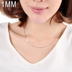 1MM 개성 패션 은도금 스네이크 본 체인(은 길이:32인치), 길이:32인치