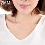 2MM 개성 패션 은도금 스네이크 본 체인(은 길이:20인치), 길이:20인치