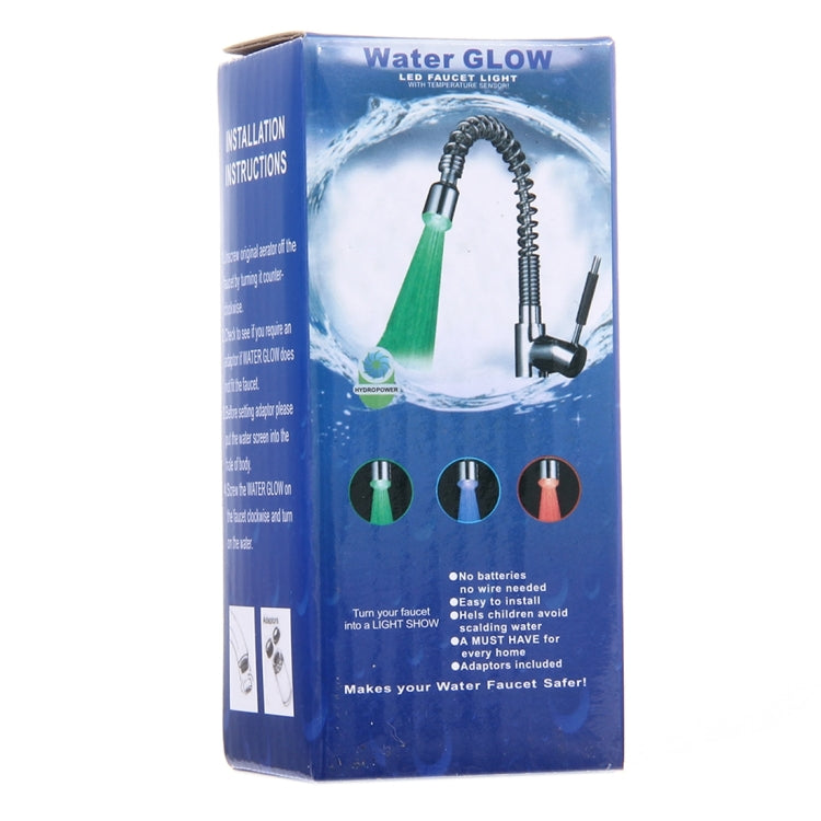 SDF-B5 1 LED ABS Temperature Sensor RGB LED Faucet Light Water Glow Shower, Size: 75 x 37mm, Interface: 22mm (Silver), SDF-B5