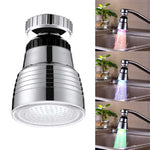 SDF-B10 1 LED ABS 온도 센서 RGB LED 수도꼭지 조명 워터 글로우 샤워, 크기: 58 x 38mm, 인터페이스: 22mm (실버), SDF-B10