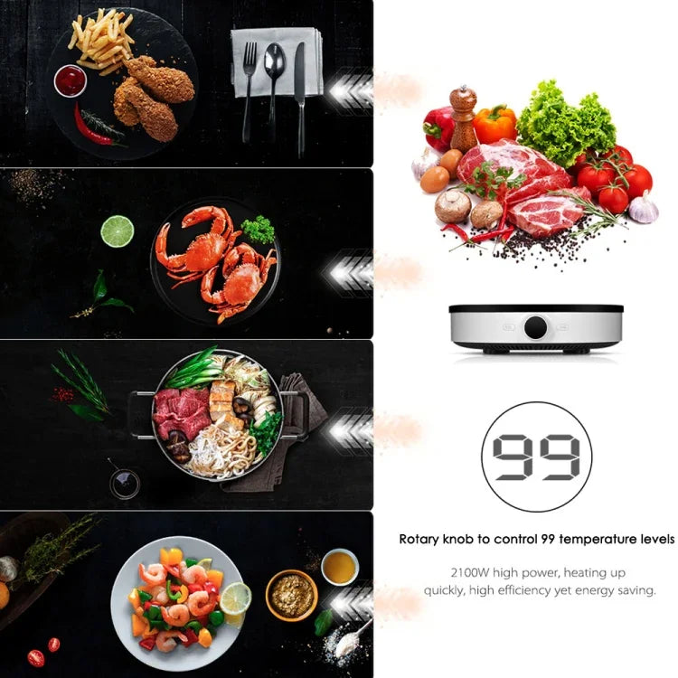 오리지널 샤오미 미지아 2100W OLED 스크린 인덕션 쿠커 2 NFC 연결 앱 제어, 미국 플러그, 쿠커 2 2100W