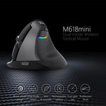 DELUX M618 미니 2.4G 무선 2400DPI USB 충전식 인체공학적 수직 마우스, M618 그레이
