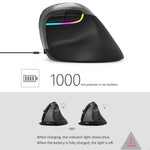 DELUX M618 미니 2.4G 무선 2400DPI USB 충전식 인체공학적 수직 마우스, M618 그레이
