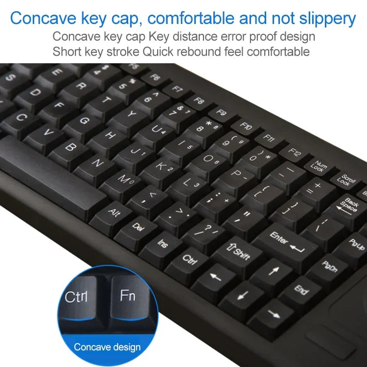 DS-8800 USB Interface Prevent Water Splashing Laser Engraving Character One-piece Wired Touchpad Keyboard, Length: 1.5m, DS-8800 USB