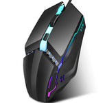 HXSJ S200 USB2.0 1600dpi 조절 가능 4키 컬러풀 발광 유선 게이밍 마우스, 길이: 1.5m