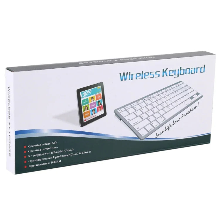 WB-8022 iPad, 삼성, 화웨이, 샤오미, 태블릿 PC 또는 스마트폰용 초슬림 무선 블루투스 키보드, 프랑스어 키, 프랑스어 키