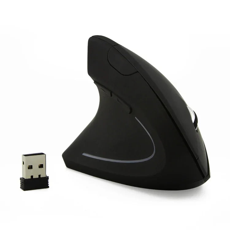 CM0093 배터리 버전 2.4GHz 3버튼 무선 광학 마우스 좌손잡이용 수직 마우스, 해상도: 1000DPI / 1200DPI / 1600DPI, 배터리 버전