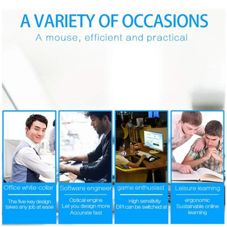 CM0093 Wired Version 2.4GHz Three-button Vertical Mouse for Left-hand, Resolution: 1000DPI / 1200DPI / 1600DPI, Cable Length：1.7m, Wired Version