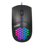 MKESPN SXS-838 Type-C 인터페이스 RGB 홀로우 유선 마우스, Type-C