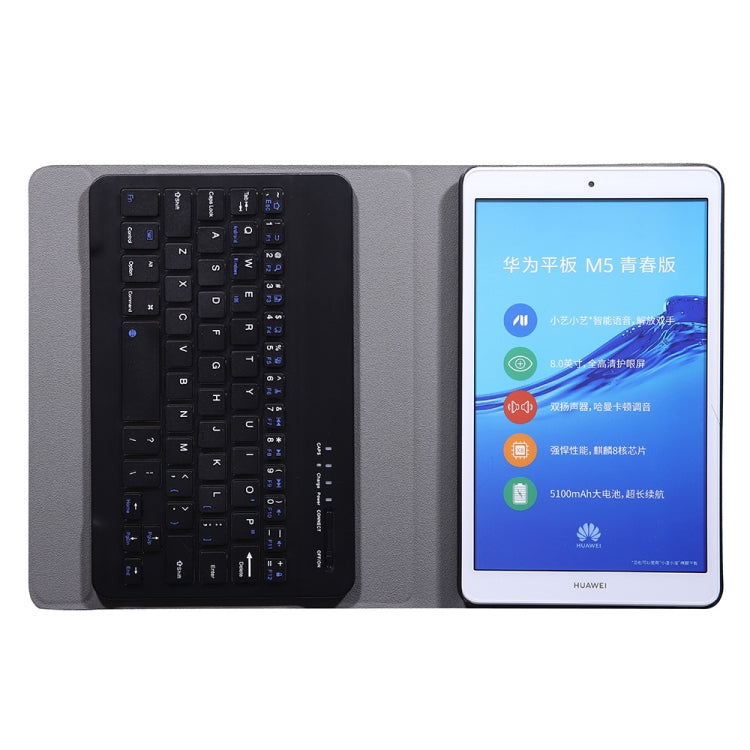A0M5 분리형 블루투스 키보드 + 초박형 가로 플립 가죽 태블릿 케이스 Huawei MediaPad M5 및 Honor Tab 5 8인치용, 홀더 포함