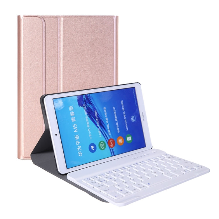 A0M5 분리형 블루투스 키보드 + 초박형 가로 플립 가죽 태블릿 케이스 Huawei MediaPad M5 및 Honor Tab 5 8인치용, 홀더 포함