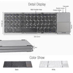 B033 Rechargeable 3-Folding 64 Keys Bluetooth Wireless Keyboard with Touchpad, 3-Folding 64 Keys with Touchpad White
