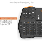 VIBOTON i8 Plus 업데이트 2.4GHz QWERT 미니 무선 키보드, 터치패드 포함, TV 박스, Mi 박스, 컴퓨터, 태블릿, 노트북, 프로젝터용(블랙), 무선 키보드