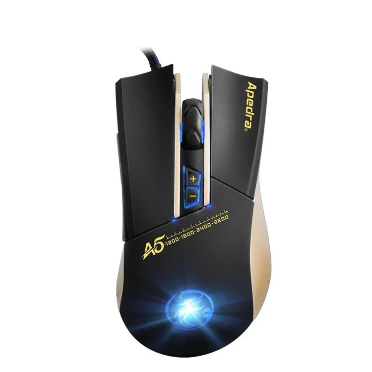 Apedra iMICE A5 고정밀 게이밍 마우스 LED 4색 제어 호흡등 USB 7버튼 3200 DPI 유선 광학 게이밍 마우스 컴퓨터 PC 노트북용, iMICE A5