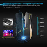 Apedra iMICE A5 고정밀 게이밍 마우스 LED 4색 제어 호흡등 USB 7버튼 3200 DPI 유선 광학 게이밍 마우스 컴퓨터 PC 노트북용, iMICE A5