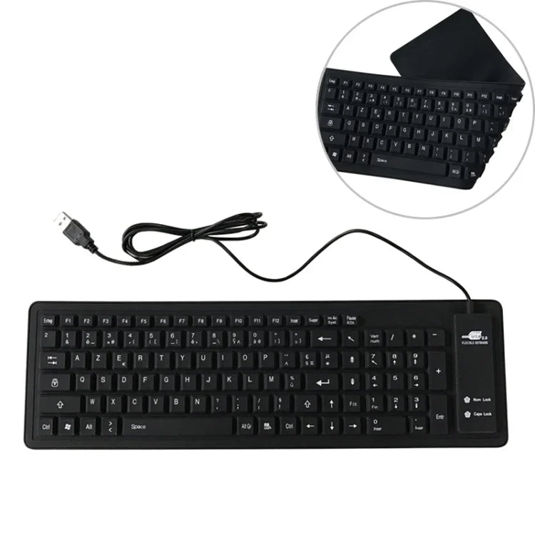 103키 프랑스어 USB 유선 실리콘 방수 키보드 데스크탑 노트북 키보드, 케이블 길이: 1.5m