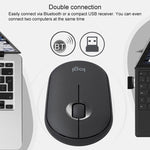 로지텍 Pebble Cobblestone 모양 얇은 3키 1000DPI 무음 무선 블루투스 광학 마우스, 무선 거리: 10m