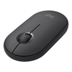 로지텍 Pebble Cobblestone 모양 얇은 3키 1000DPI 무음 무선 블루투스 광학 마우스, 무선 거리: 10m