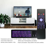 T6 컬러풀 라이트 버전 에어 마우스 2.4GHz 무선 키보드 리모컨 터치패드 및 IR 학습 기능 포함 PC, 안드로이드 TV 박스 / 스마트 TV, 멀티미디어 기기용, T6