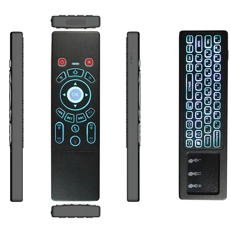 T6 컬러풀 라이트 버전 에어 마우스 2.4GHz 무선 키보드 리모컨 터치패드 및 IR 학습 기능 포함 PC, 안드로이드 TV 박스 / 스마트 TV, 멀티미디어 기기용, T6