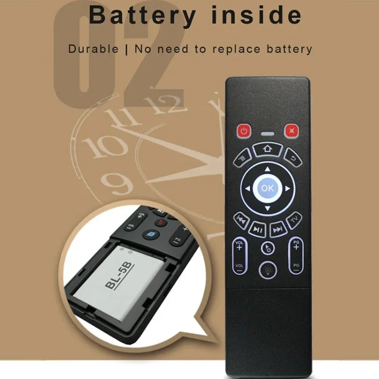 T6 컬러풀 라이트 버전 에어 마우스 2.4GHz 무선 키보드 리모컨 터치패드 및 IR 학습 기능 포함 PC, 안드로이드 TV 박스 / 스마트 TV, 멀티미디어 기기용, T6