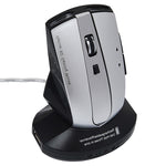 MZ-011 2.4GHz 1600DPI Wireless Rechargeable Optical Mouse with HUB Function, White + Royal Blue, Pearl White, Blue, Silver, Black, Black Silver