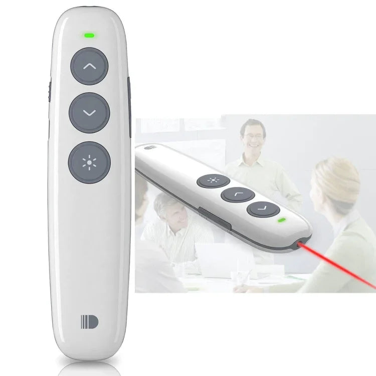 Doosl DSIT007 2.4GHz 충전식 파워포인트 프레젠테이션 무선 클릭커 리모컨 펜, 제어 거리: 10m(화이트), DSIT007