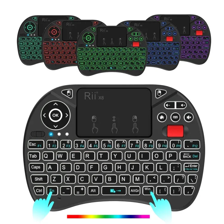 2.5 inch Touchpad Combo with Backlight(Black), Rii X8