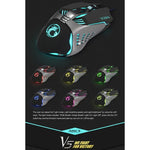 iMICE V5 USB 7버튼 4000 DPI 유선 광학 다채로운 백라이트 게이밍 마우스 컴퓨터 PC 노트북용, V5 (화이트)