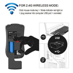 HXSJ T23 블루투스 5.0 + 블루투스 3.0 + 2.4GHz 무선 3모드 4버튼 1600 DPI 조절 인체공학 광학 마우스, T23 블랙