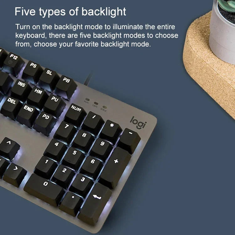 Logitech K845 CHERRY Blue Axis Backlit Mechanical Wired Keyboard, Cable Length: 1.8m, CHERRY Blue Axis