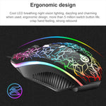SHIPADOO D620 104-key Wired RGB Color Cracked Backlight Gaming Keyboard Mouse Kit for Laptop, PC