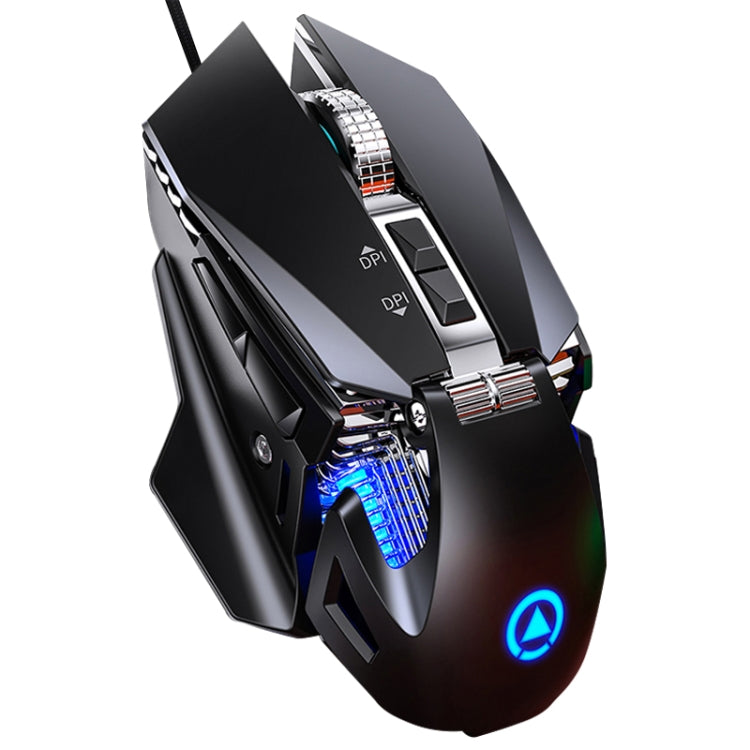 YINDIAO G10 7200DPI 7모드 조절 가능 7키 RGB 라이트 유선 메탈 기계식 하드코어 매크로 마우스, 스타일: 오디오 버전