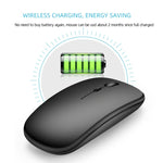HXSJ M90 2.4GHz Ultrathin Mute Rechargeable Dual Mode Wireless Bluetooth Notebook PC Mouse
