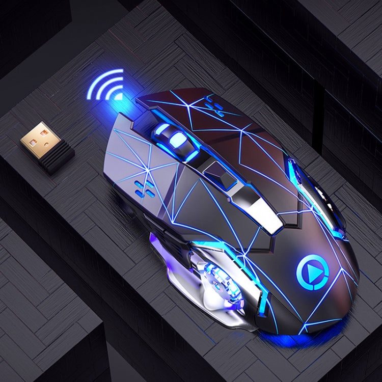 YINDIAO A4 2.4GHz 1600DPI 3모드 조절 가능 충전식 무선 무소음 게이밍 마우스 (스타 블랙), 스타 블랙