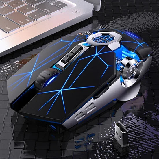 YINDIAO A7 2.4GHz 1600DPI 3단계 조절 7키 충전식 RGB 라이트 무선 무소음 게이밍 마우스