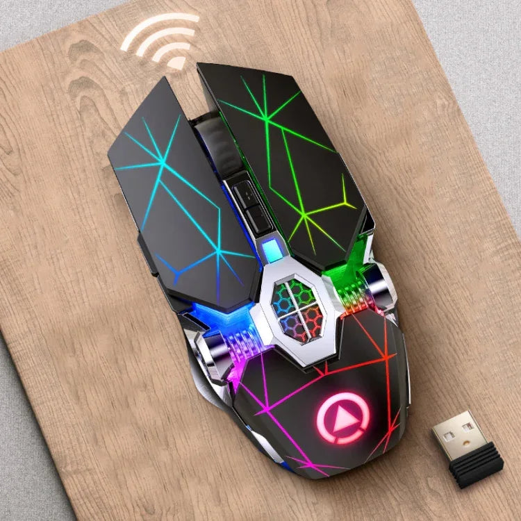 YINDIAO A7 2.4GHz 1600DPI 3단계 조절 7키 충전식 RGB 라이트 무선 무소음 게이밍 마우스