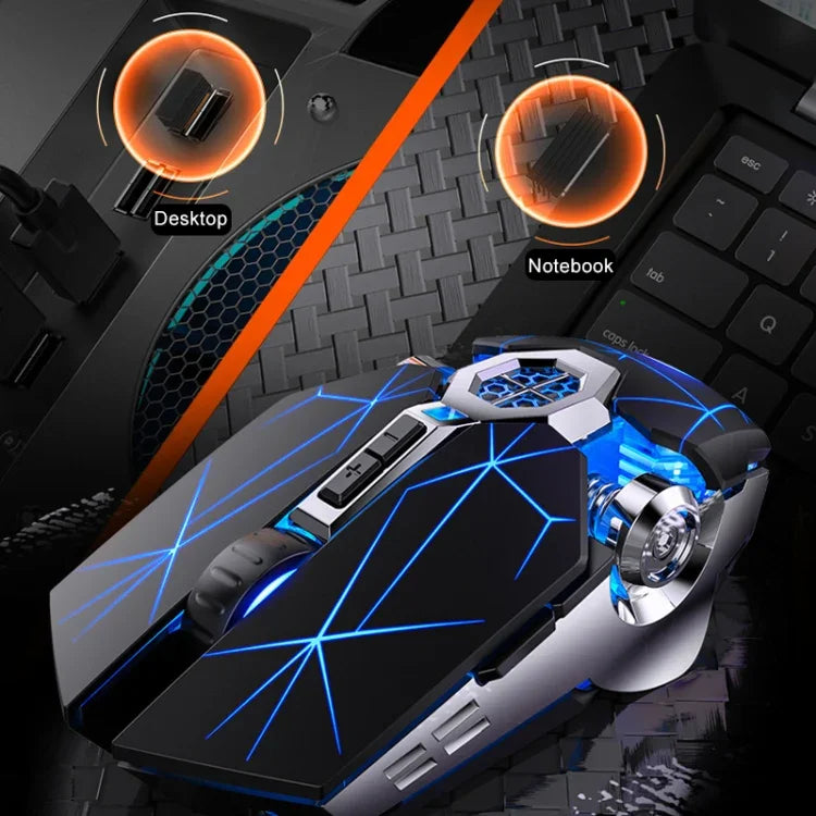 YINDIAO A7 2.4GHz 1600DPI 3단계 조절 7키 충전식 RGB 라이트 무선 무소음 게이밍 마우스