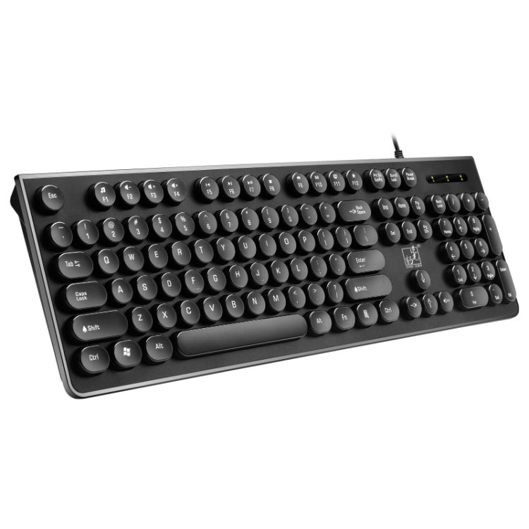 ZGB S500 라운드 키 USB 유선 컴퓨터 키보드, 라운드 키 (블랙), 라운드 키 (화이트)